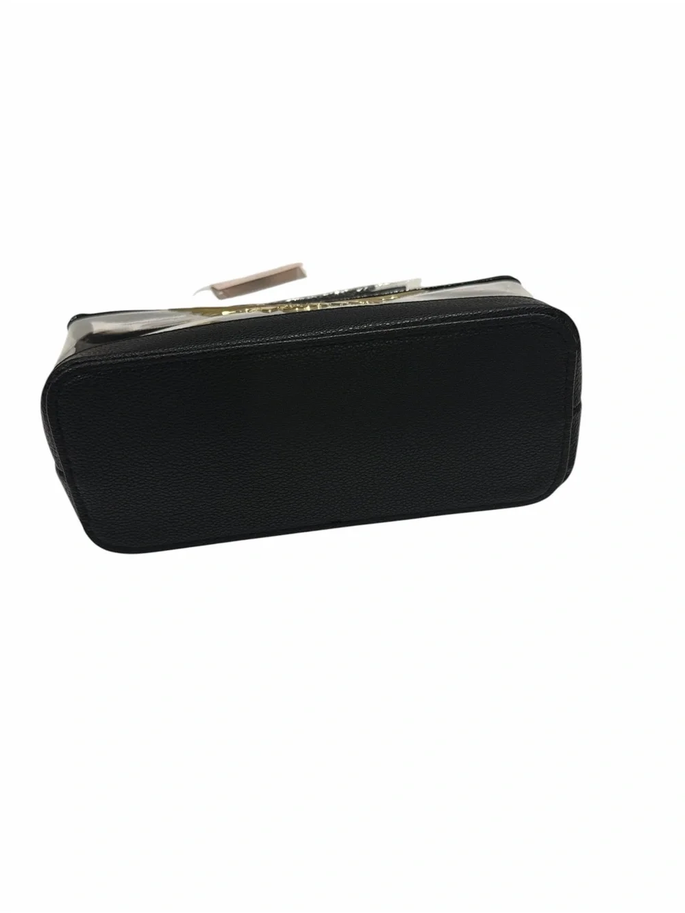 Victoria's Secret Black & Clear Cosmetic Pouch with Gold Wing Emblem